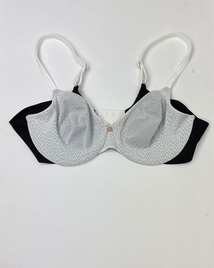 Printed White And Black Underwire Bra - 34B