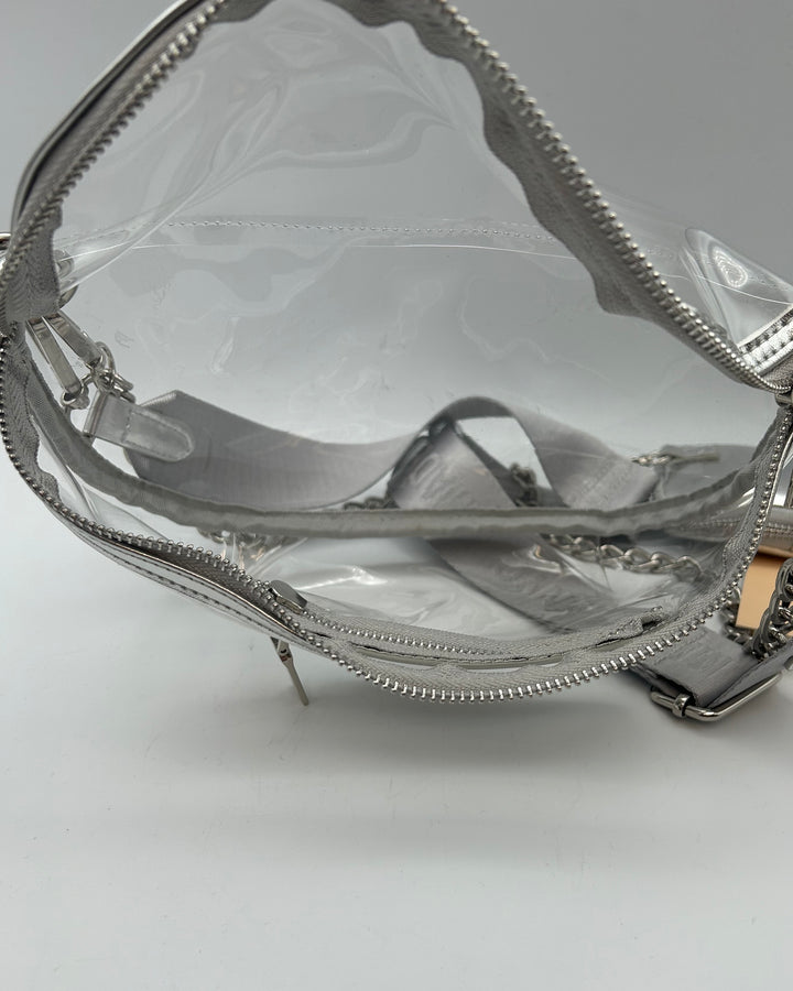 Clear With Silver Detailing Crossbody/Shoulder Bag