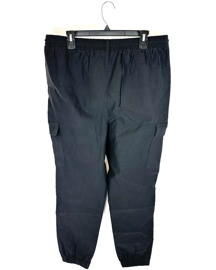 Black Cargo Joggers - 2X