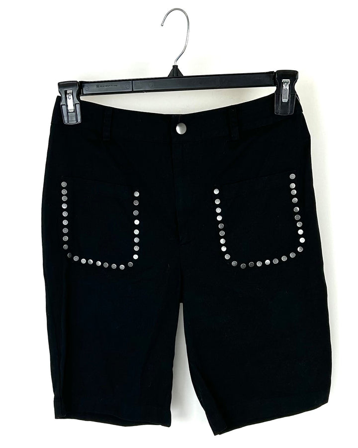 Black Stud Pocket Shorts - Size 2/4