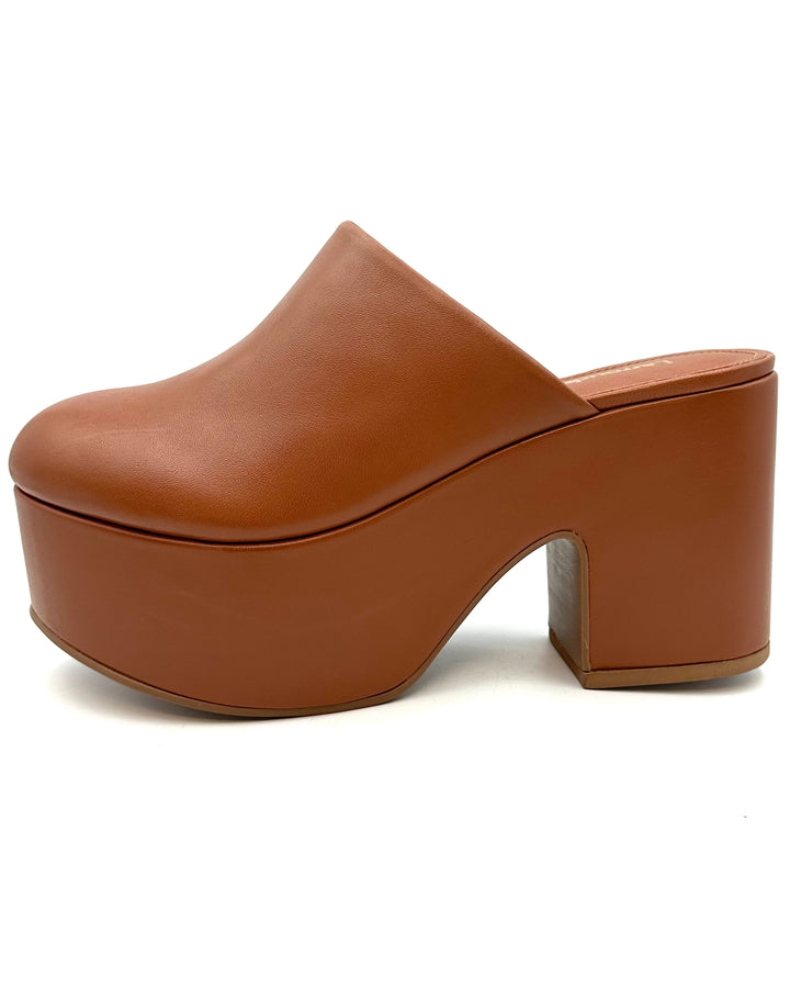 Tan Leather Platform Clog - Size 5.5 and 8.5