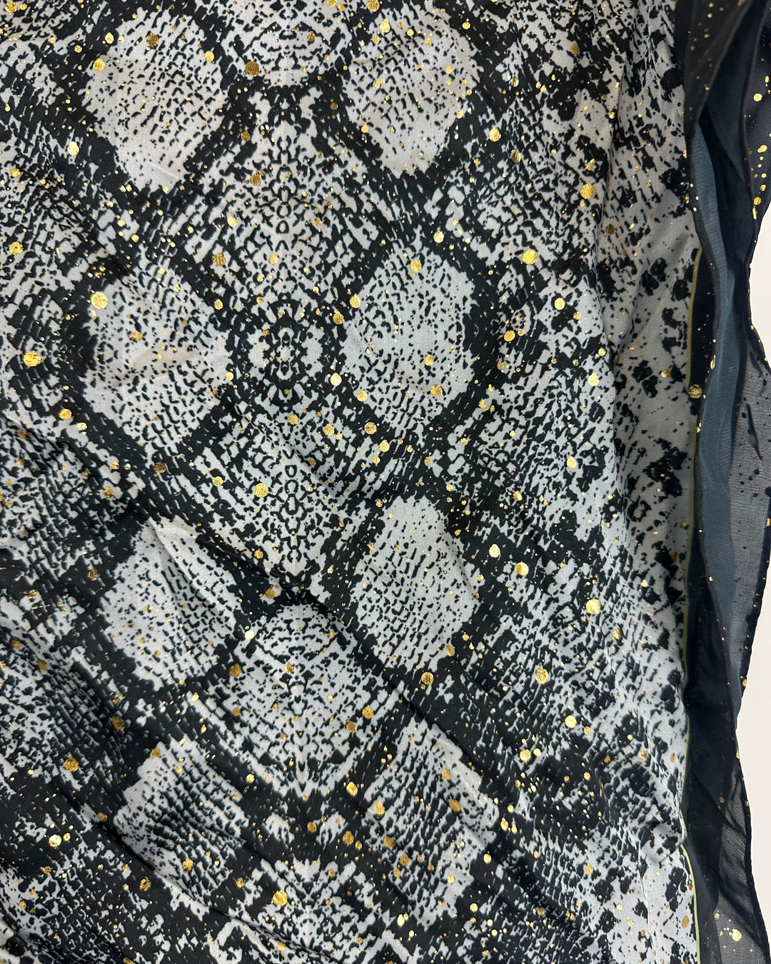 Black and Gold Snake Print Scarf