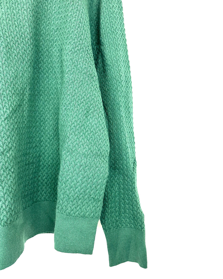 Green Cable Knit Sweater - Mens Medium / Womens Large