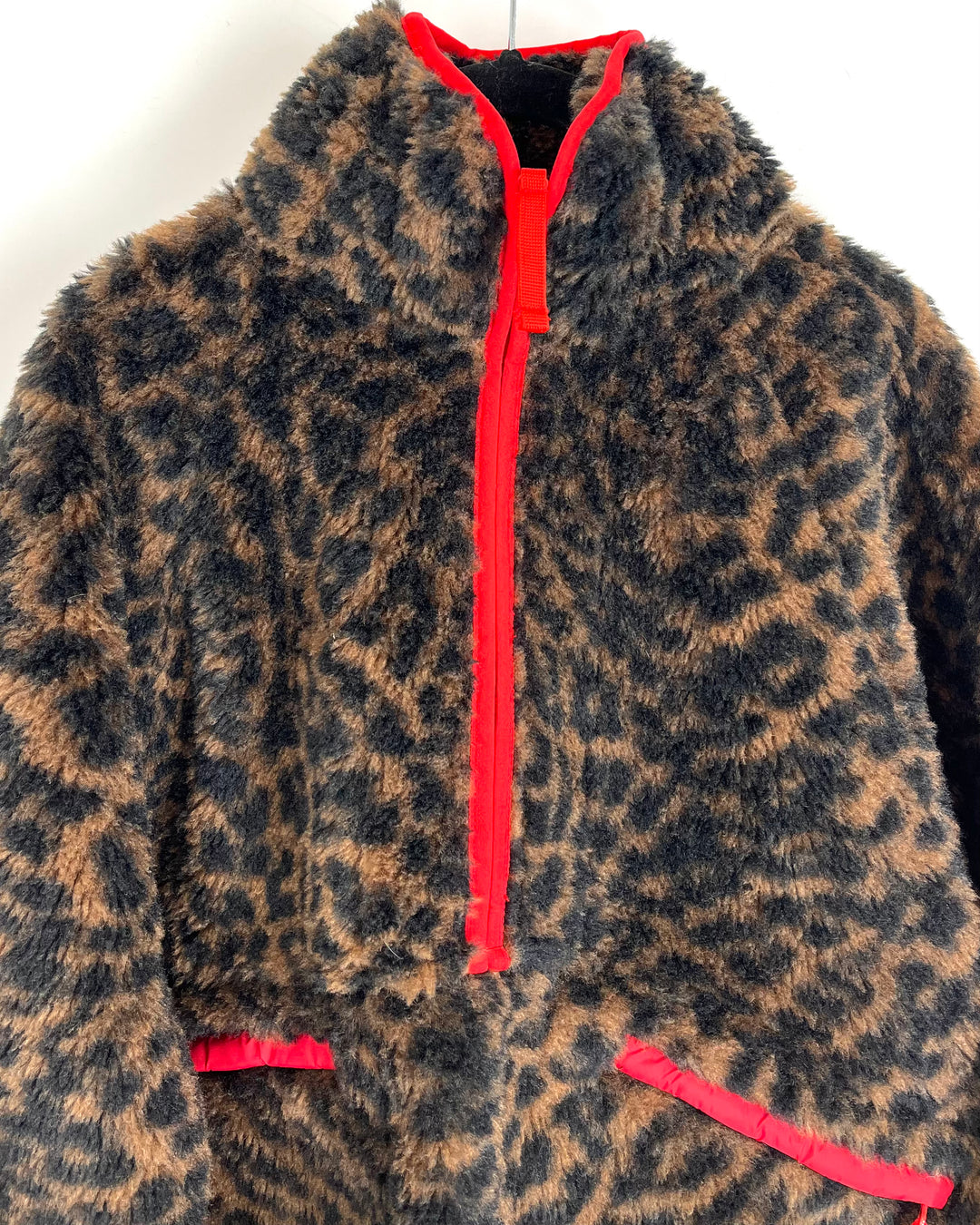 Brown Animal Print Sherpa Coat - Size 2/4