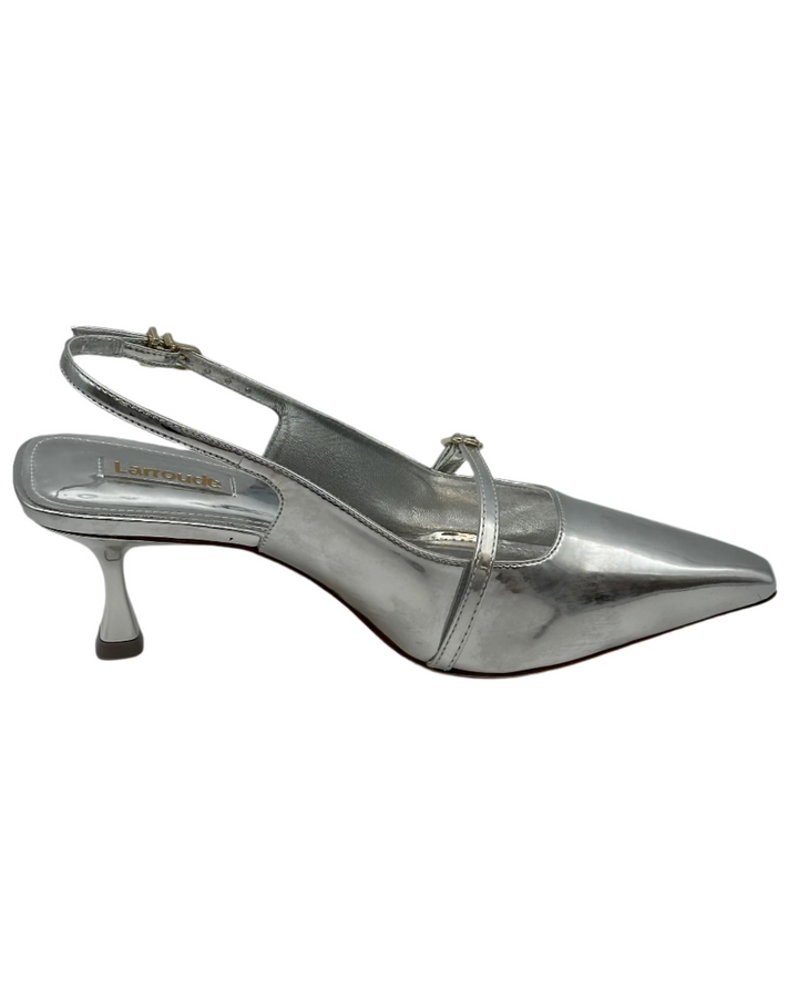 Silver Patent Leather Kitten Heel - Size 6, 8.5 and 9
