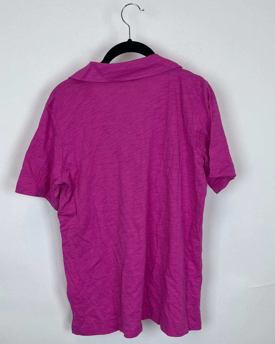 Magenta Pink Collared Short Sleeve Shirt - Size 6/8