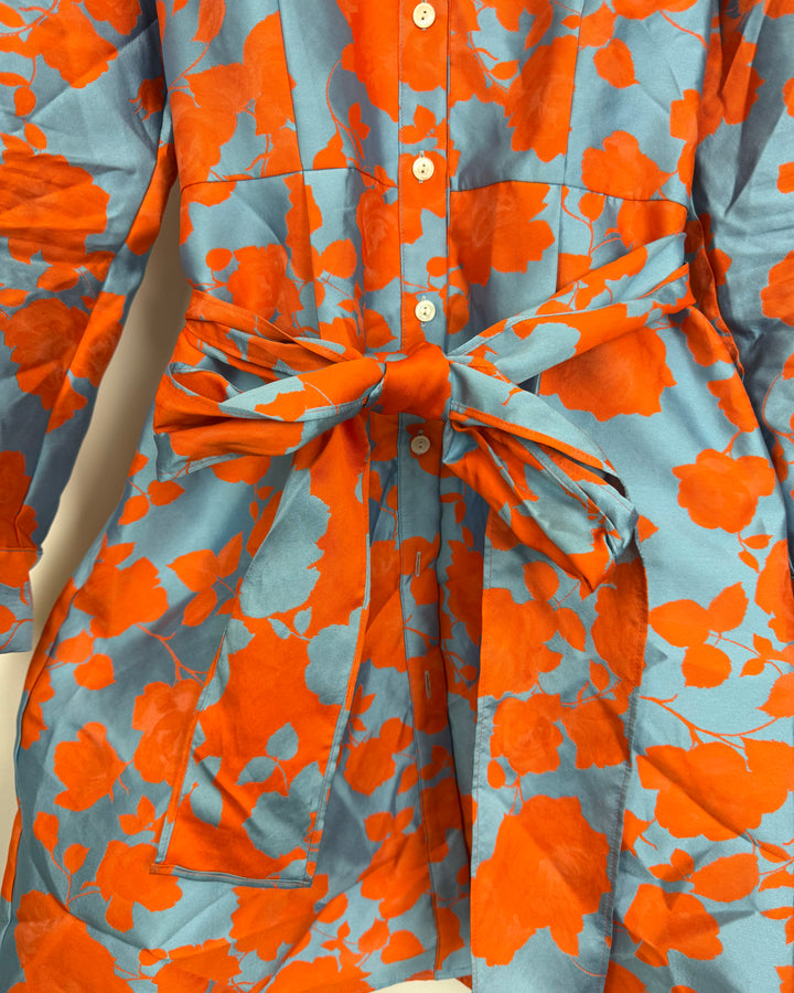 Orange & Blue Shirt Dress - Size 2/4