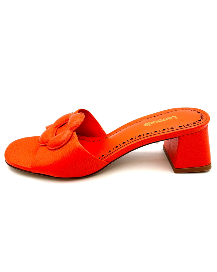Orange Leather Mule - Size 6.5