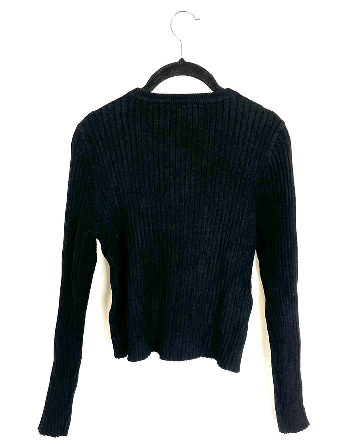 Black Button Up Cardigan - Size 4/6