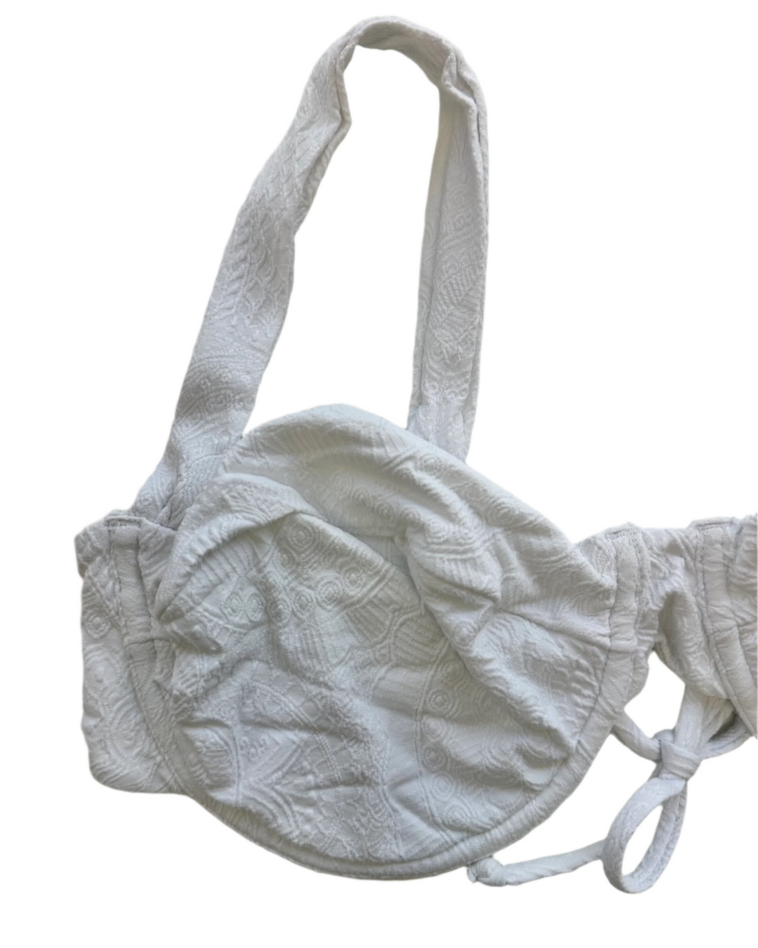 White Embossed Underwire Bikini Top - Extra Large and Extra Extra Large