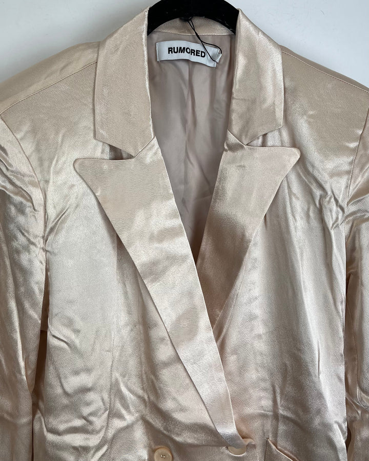 Champagne Satin Blazer - Size 4/6
