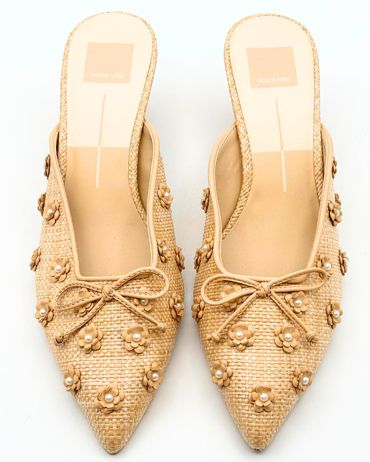 Dolce Vita Floral Raffia Heels - Size 8.5