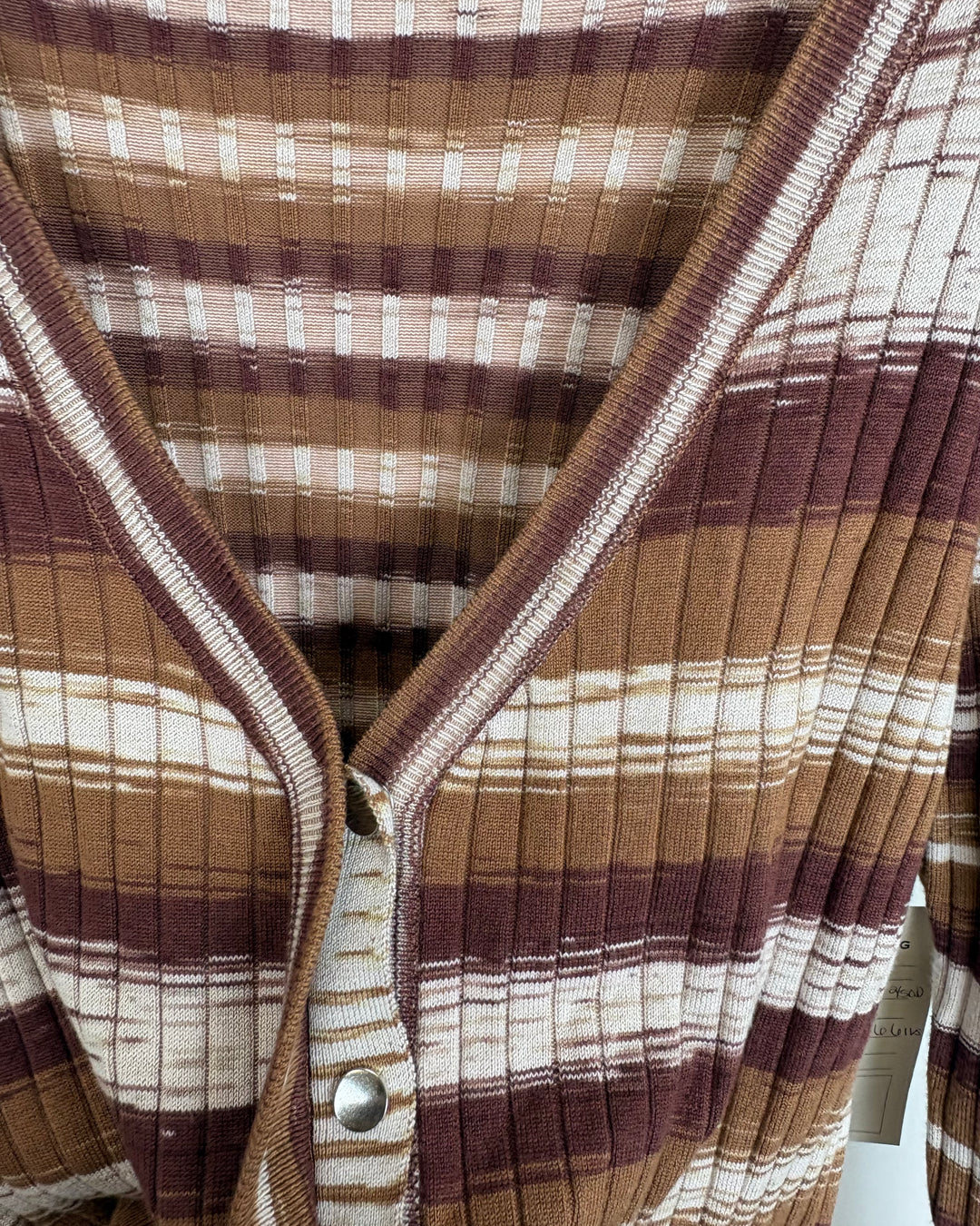 Brown Striped Top- Size 8
