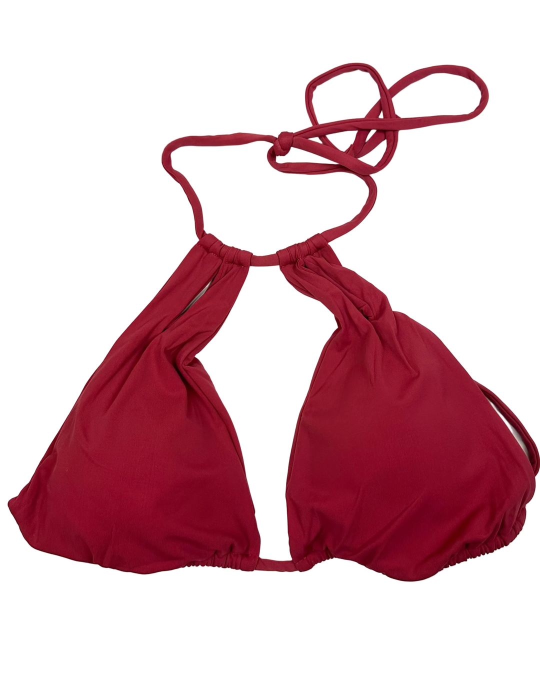 Red Cut Out Bikini Top - Small