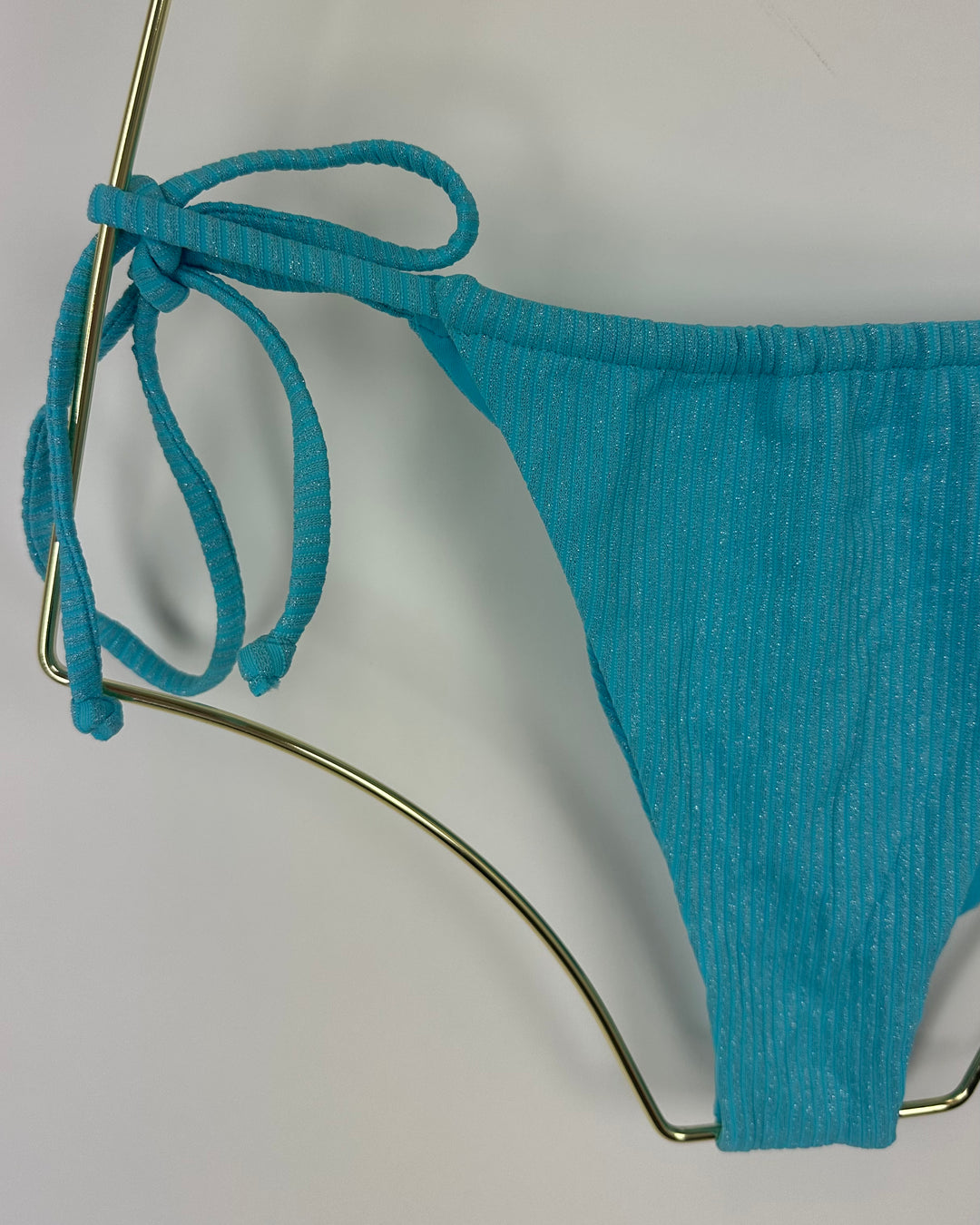 Metallic Blue Ultra Cheeky Side Tie Bikini Bottoms - M, L, XL, XXL