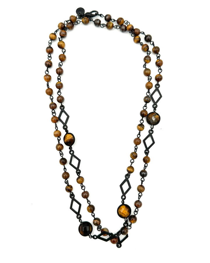 Black and Brown Beaded Necklace