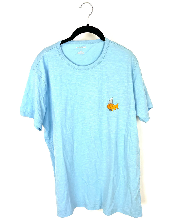 MENS Light Blue Goldfish T-Shirt - Medium