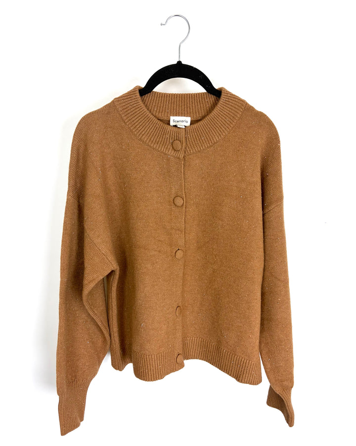 Brown Knit Long Sleeve Sweater - Size 8/10