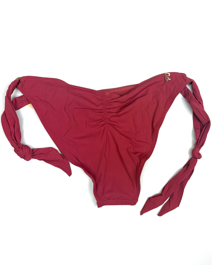 Raspberry & Gold Ring Bikini Bottom- Small