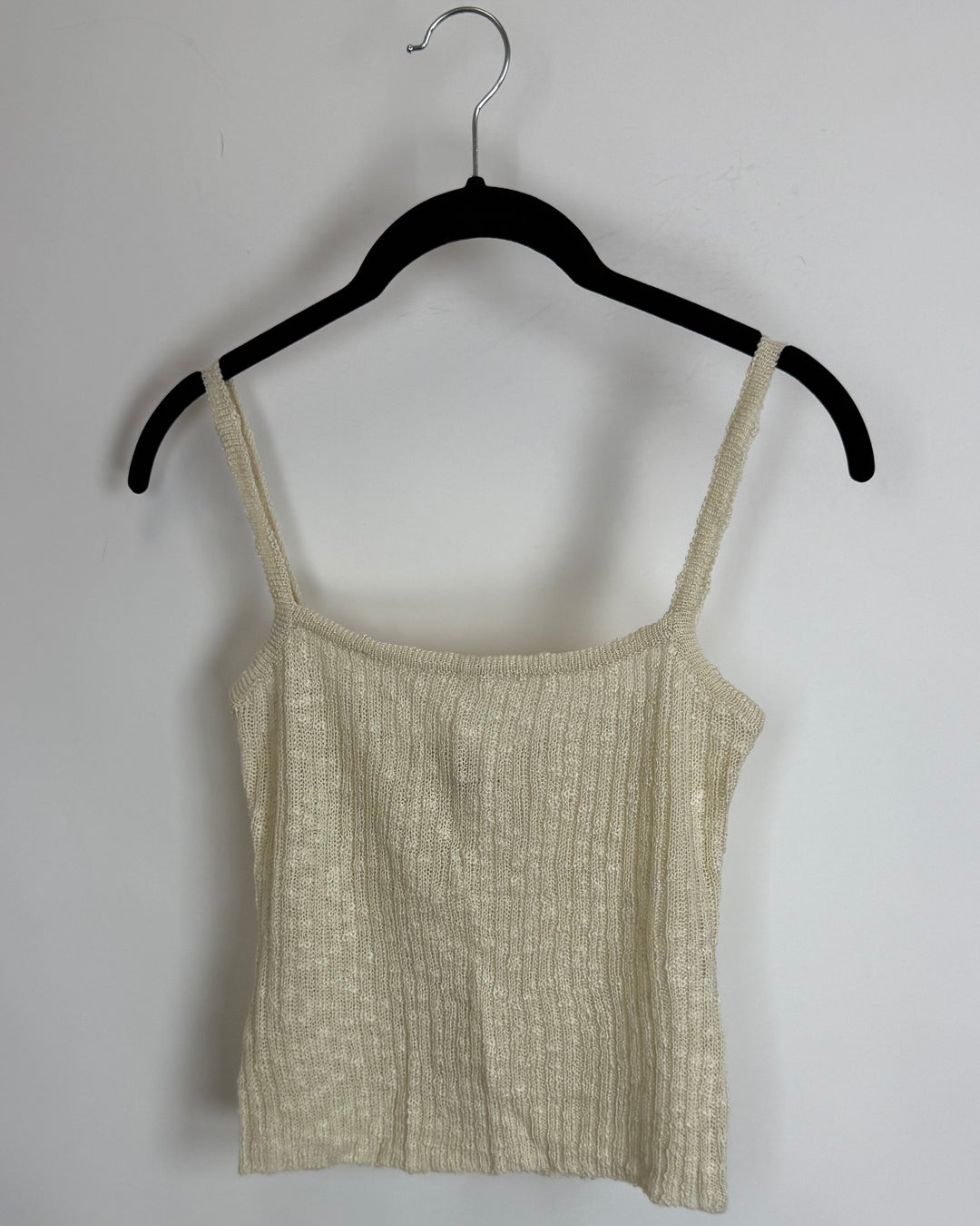 Cream Ribbed Tank Top - Size 0/2