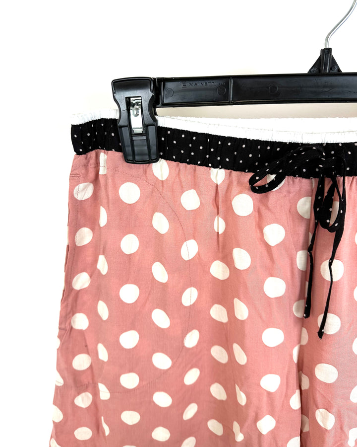 Pink, White, & Black Polka Dot Pajamas - Small