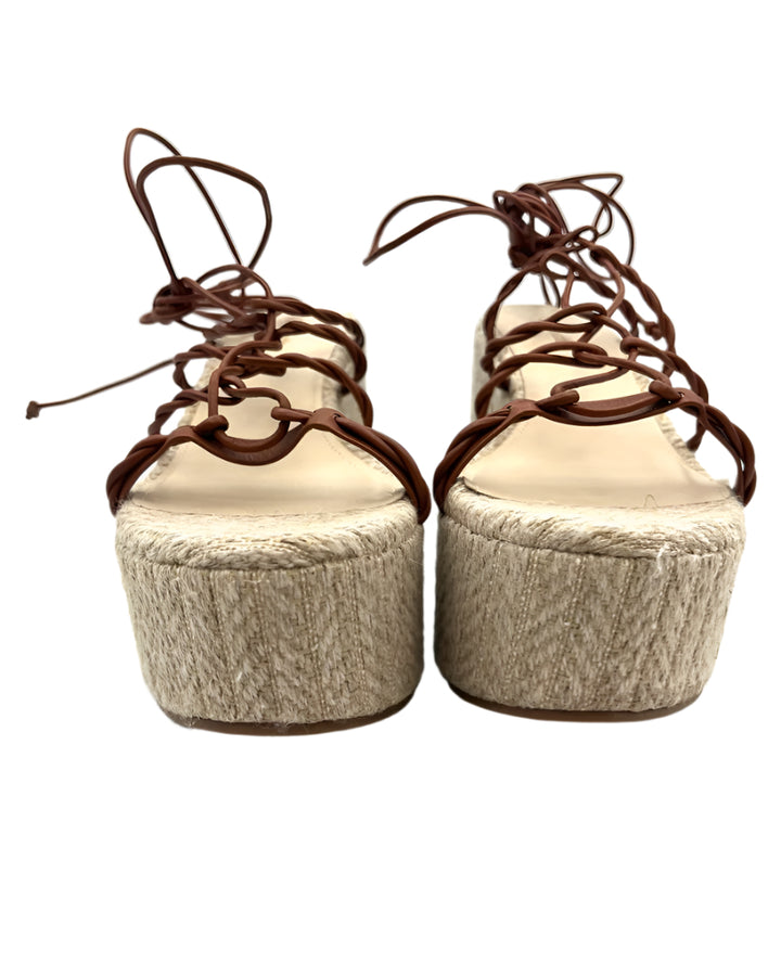 Beige Platform Strappy Sandal - Size 7.5