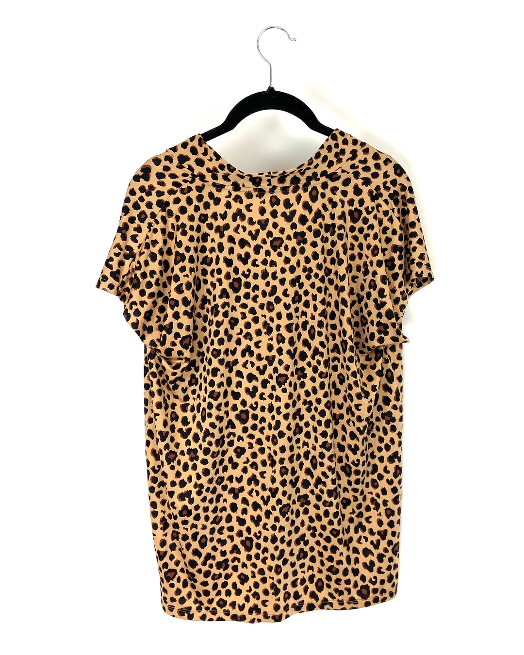 Short Sleeve Cheetah Print Top - Size 6-8