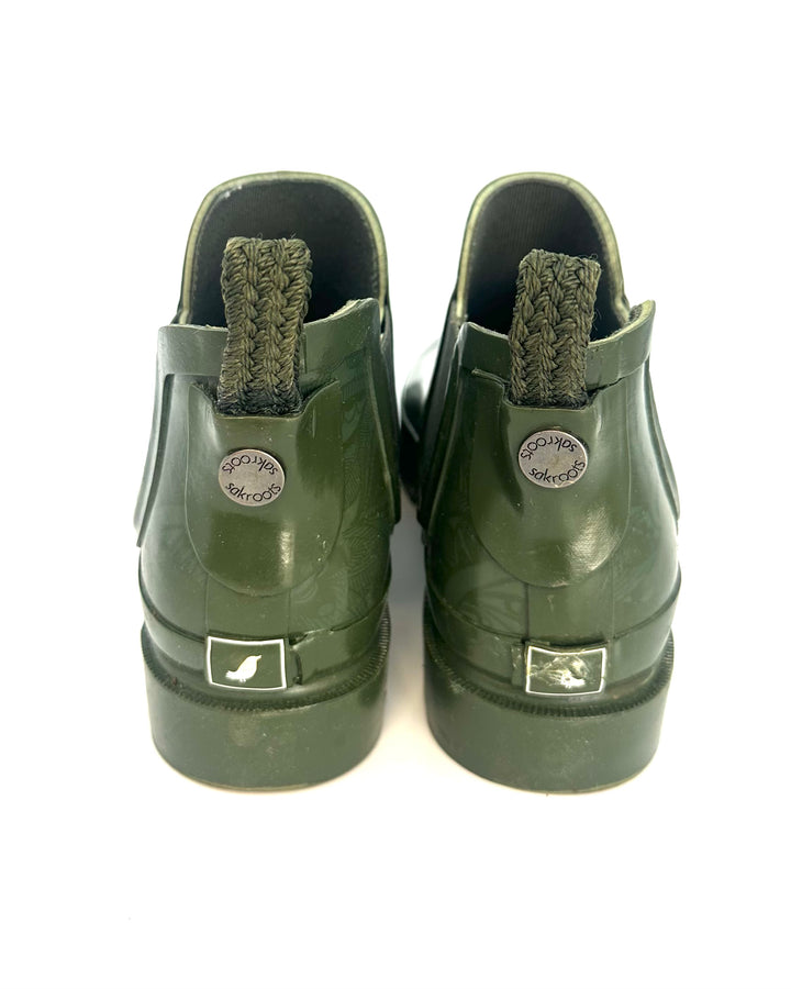 Muted Floral Green Rainboot - Size 7-10