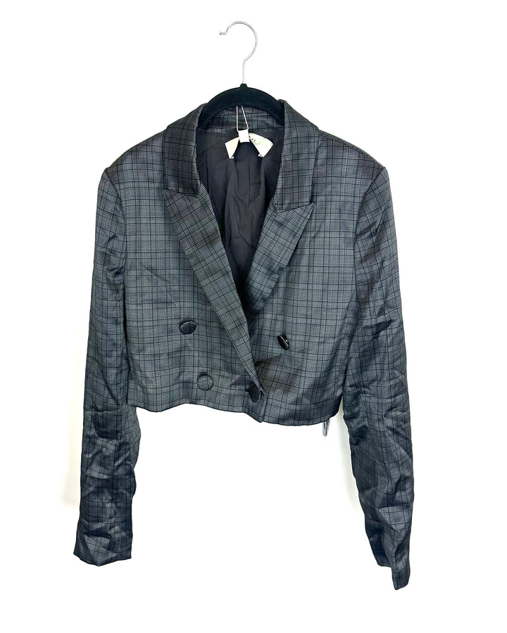 Dark Gray Plaid Blazer - Size 0/2, 2/4 and 6/8