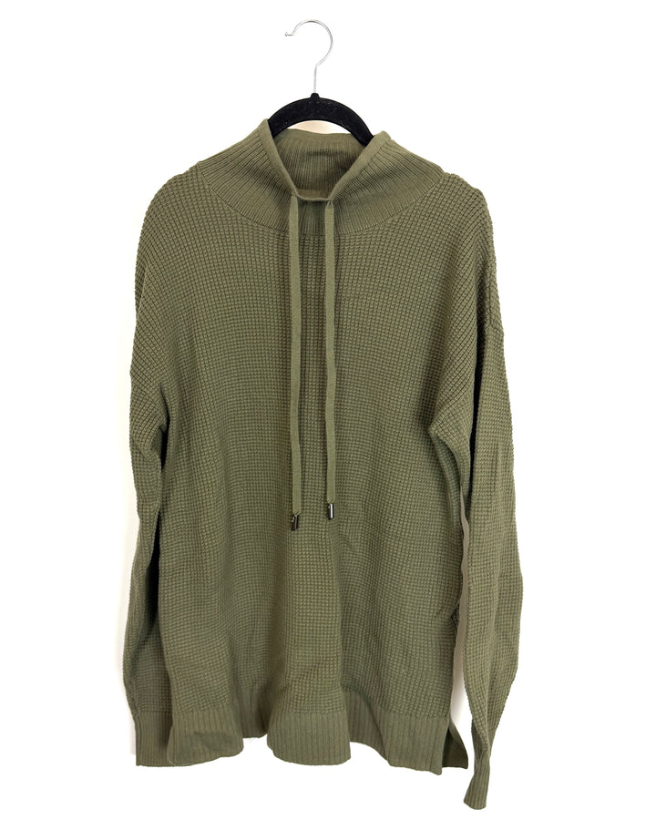 Green Waffle Knit Pullover Sweater - Size 6/8