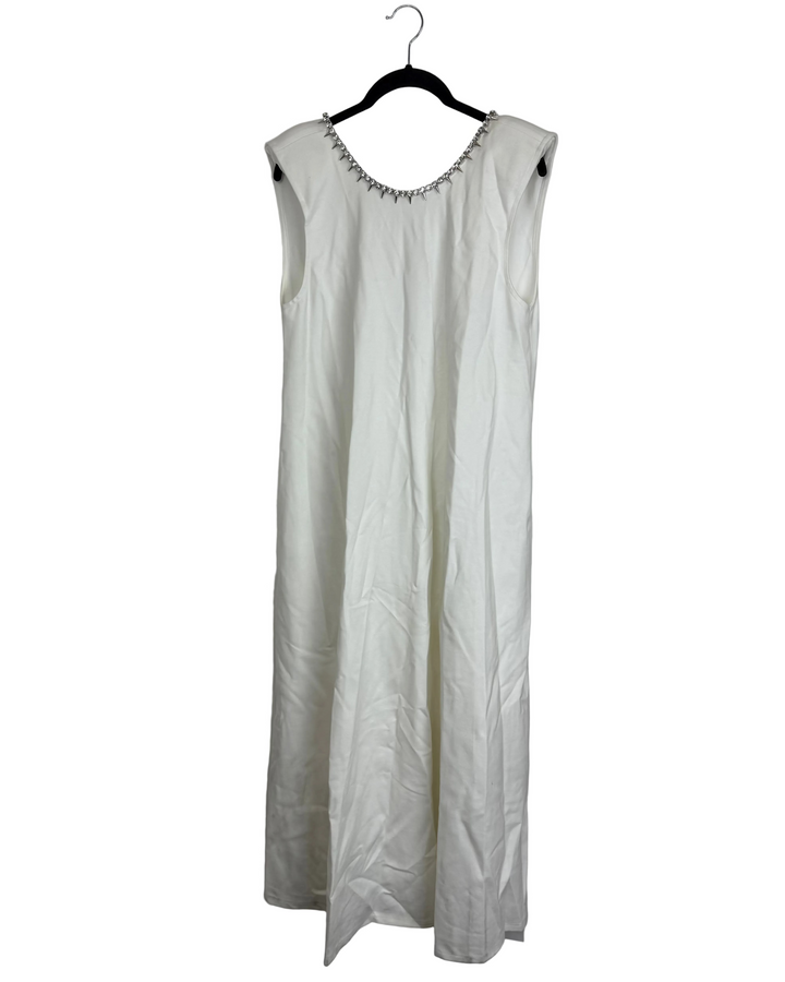 White Rhinestone Bow Dress - Size 4/6
