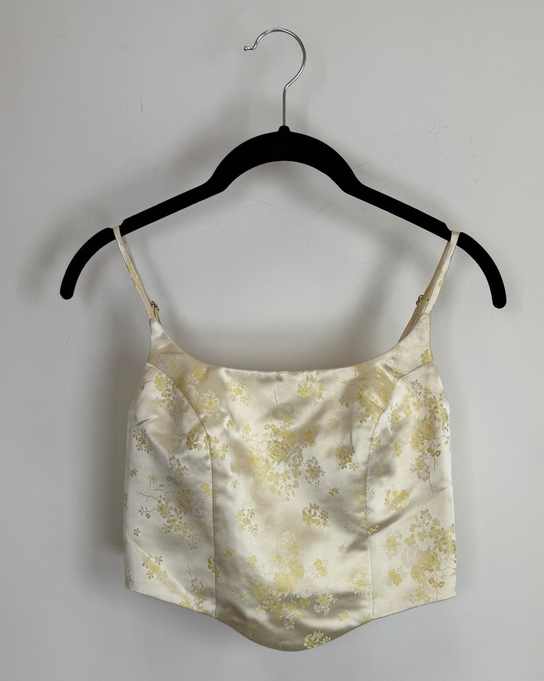 Yellow Cropped Floral Top - Size 0/2
