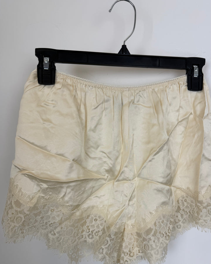 Cream Lace Shorts - Size Extra Small