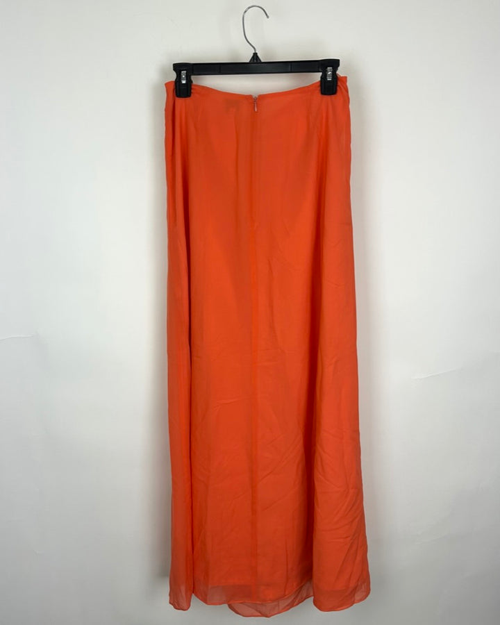 Orange Full Length Skirt - Size 4