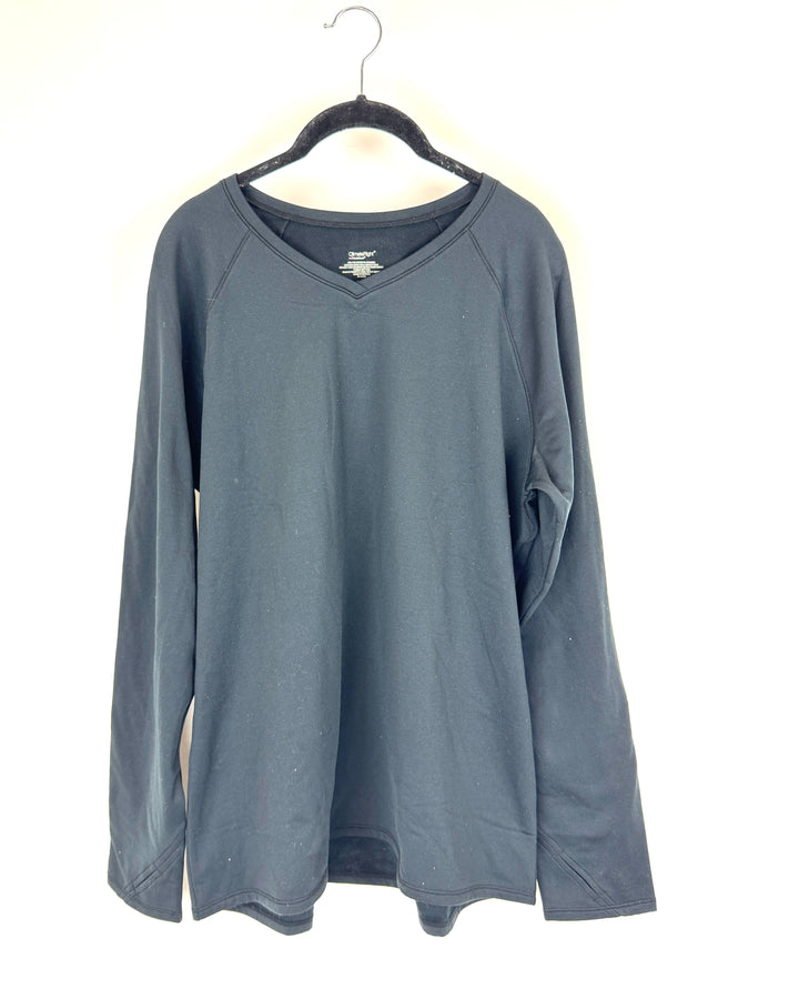 Black Fleece Lined Long Sleeve - Extra Large - 4X