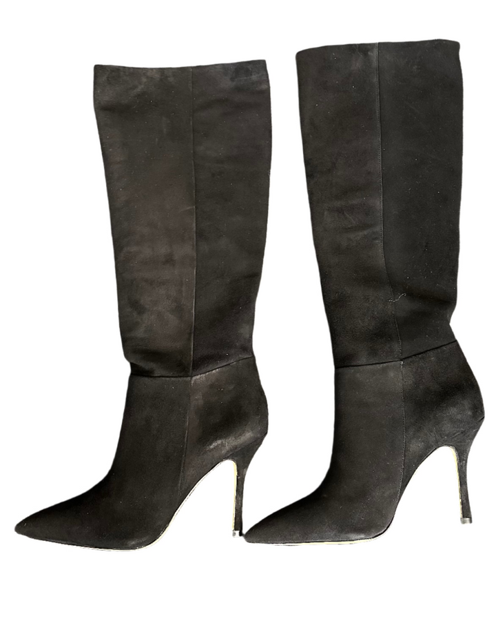 Black Suede Pointed Toe Boots - Size 5, 8 and 9