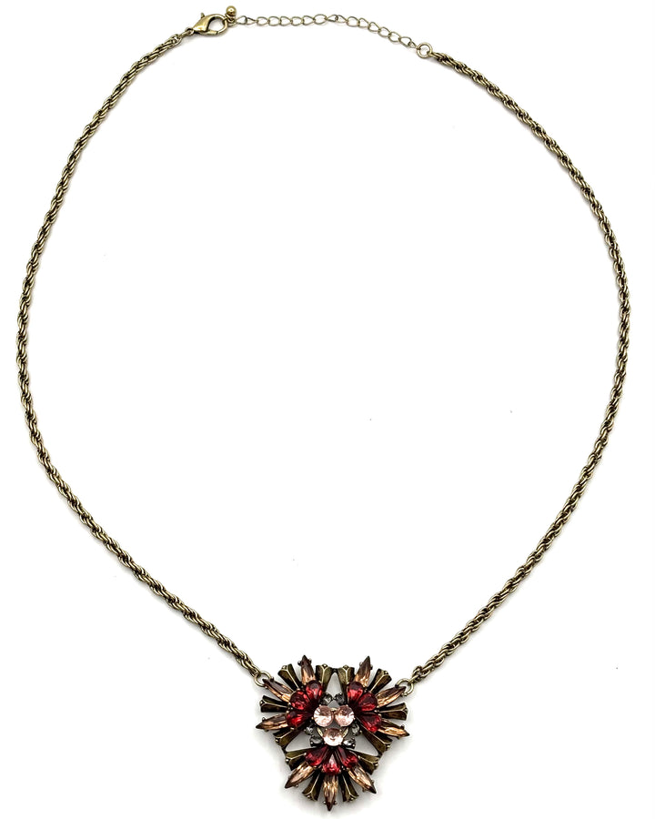 Gold & Red Heart Necklace