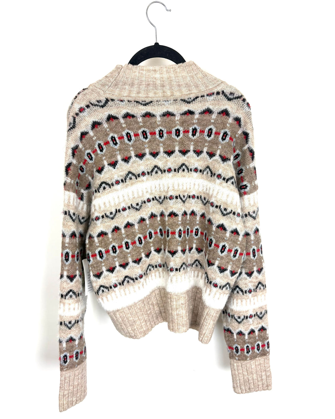 Cozy Winter Tan Patterned Sweater - Size 6/8
