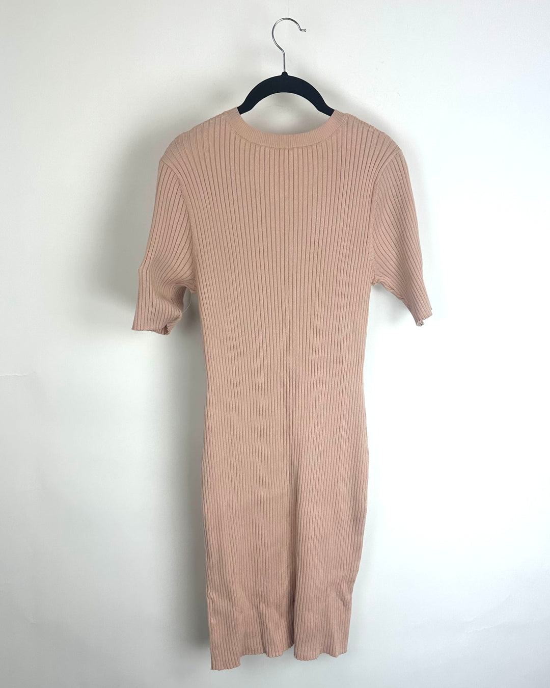 Beige Pink Ribbed Dress - Size 6/8