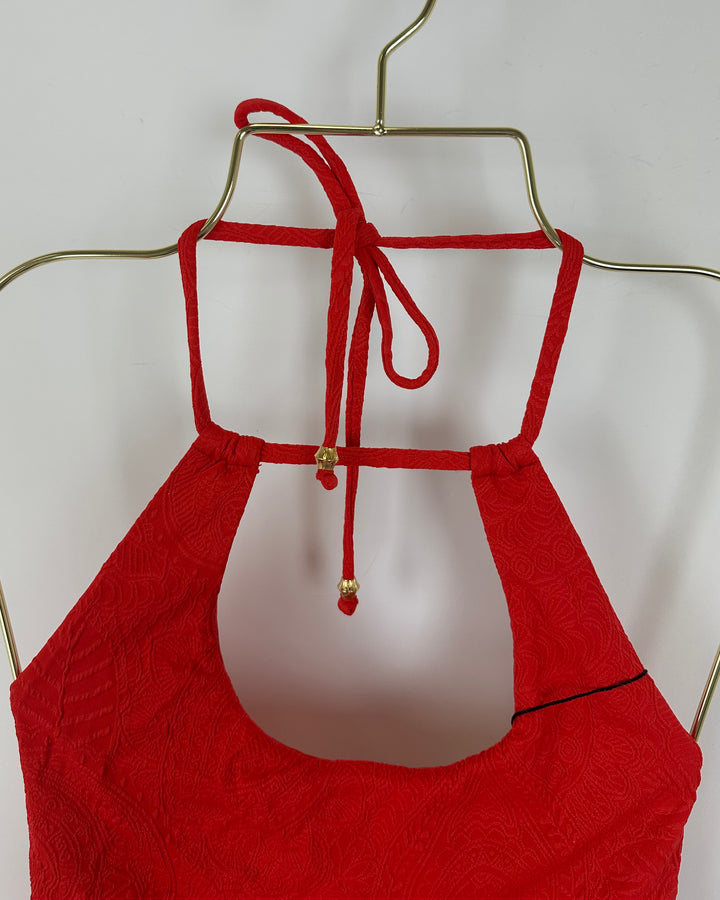 Red Embossed One Piece Swimsuit - Extra Small and Small