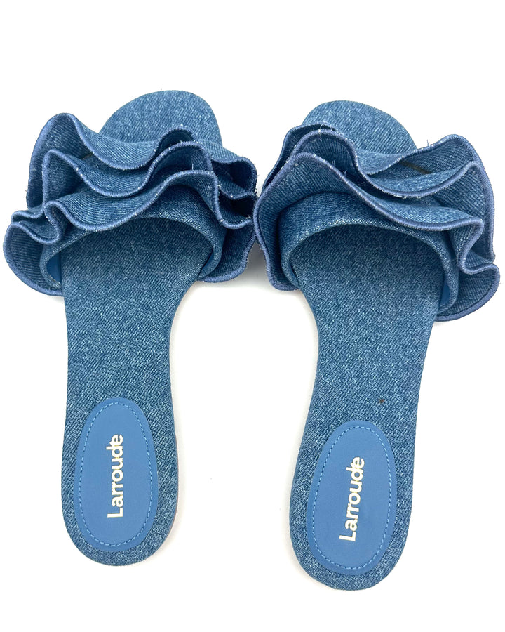 Blue Ruffle Sandal - Size 6.5