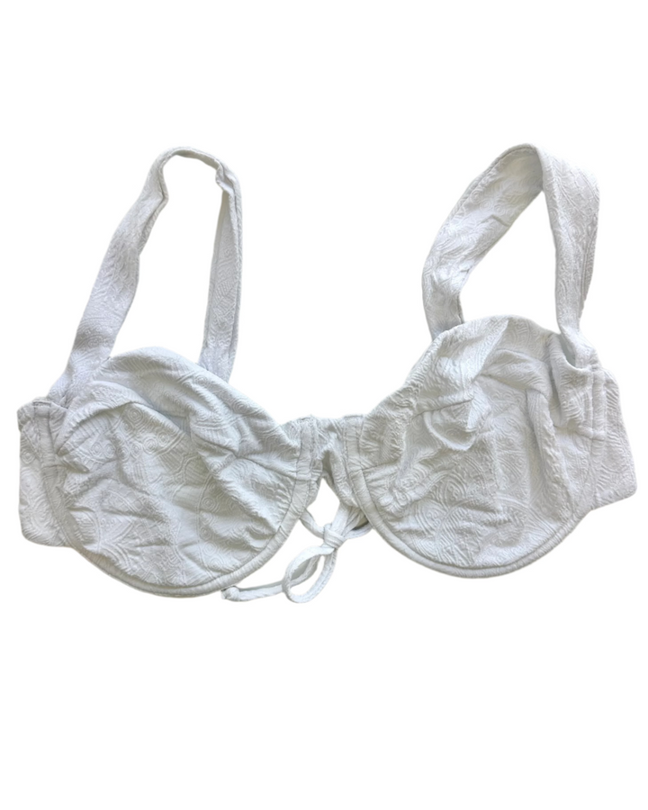White Embossed Underwire Bikini Top - Extra Large and Extra Extra Large