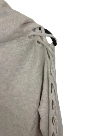 Beige V-Neck Sweater with Cut-Out Arm Detailing- Size 2/4