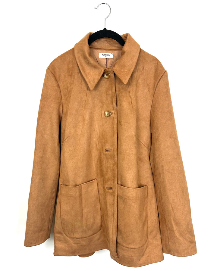 Caramel Brown Soft Jacket - Size 6/8