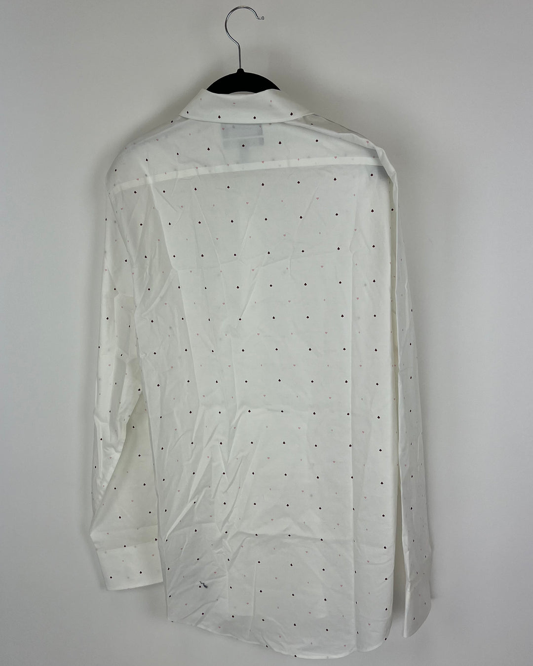 MENS White and Card Pips Print Slim Fit Dress Shirt - 15 1/2 x 35
