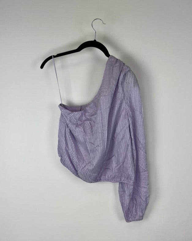 Lilac Purple One Shoulder Blouse - Size 4