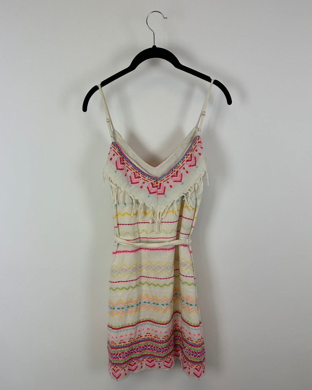 White V Neck Dress - Small