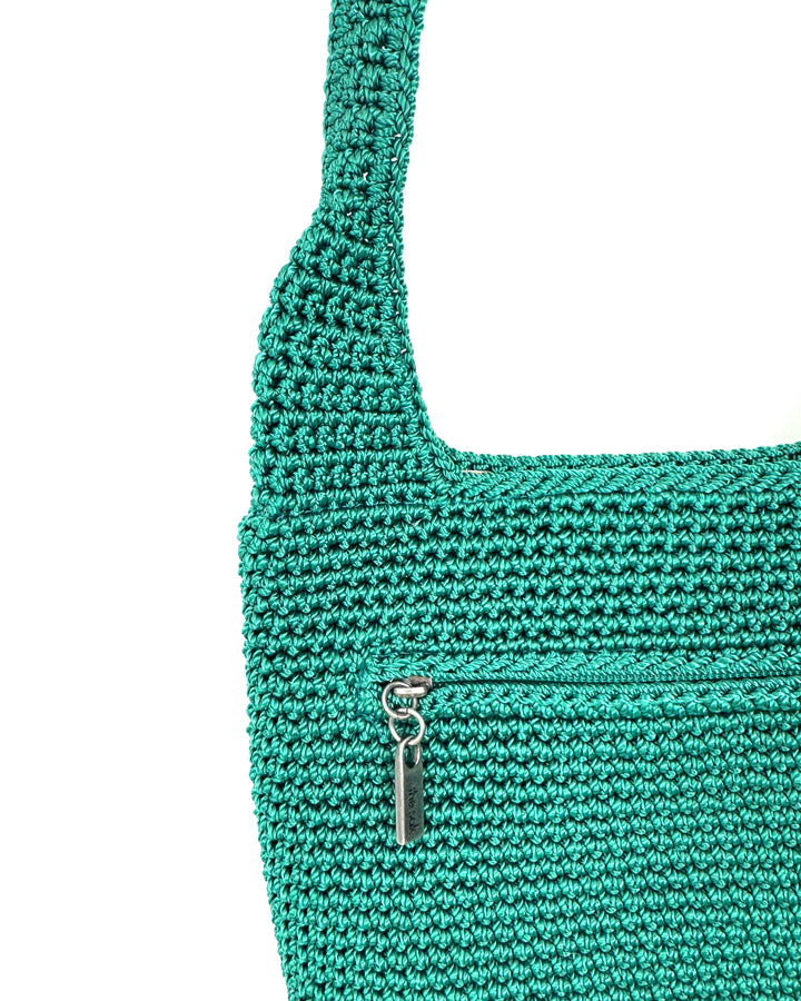 Forest Green Crochet Crossbody Bag