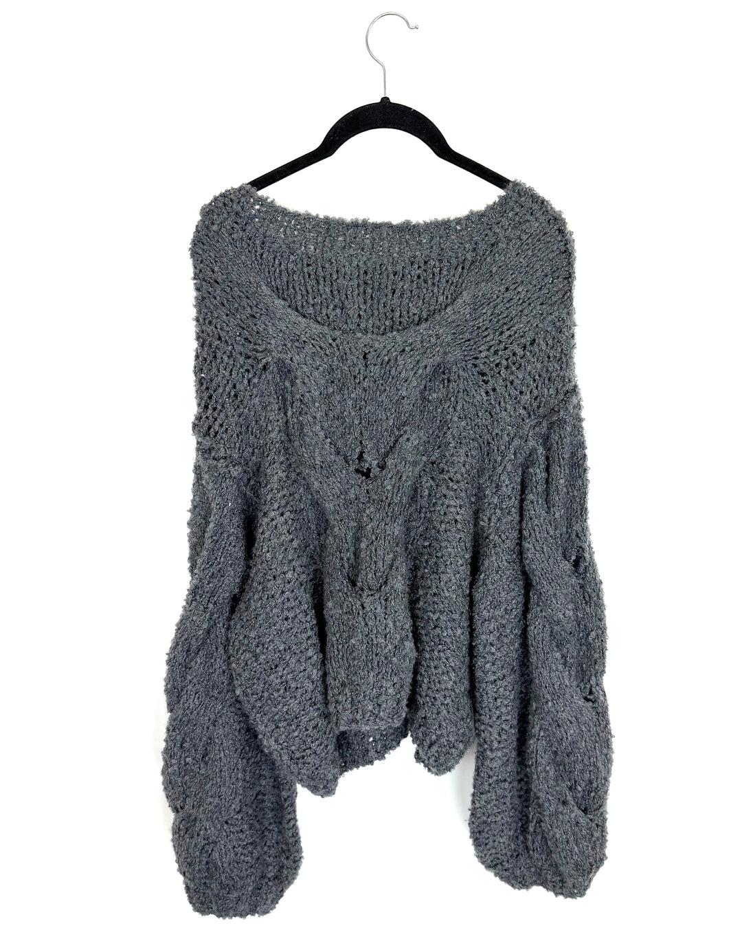 Dark Gray Open Knit Sweater - Size 6/8