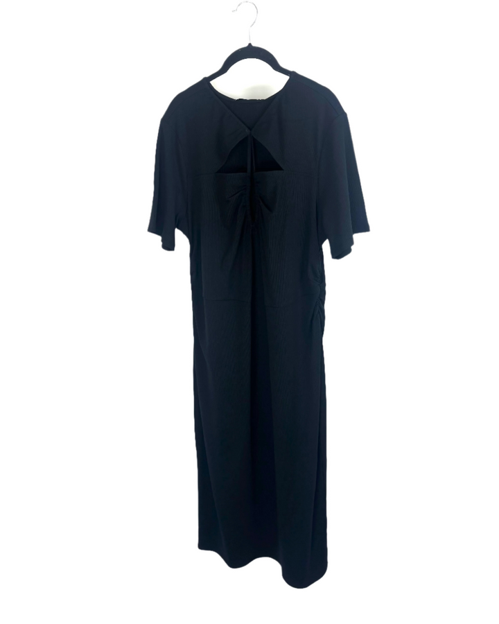 Black Short Sleeve Cutout Dress - Size 2X